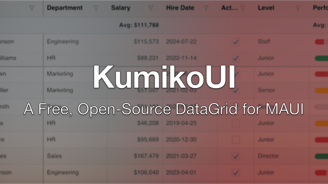 KumikoUI - A Free, Open-Source DataGrid for MAUI
