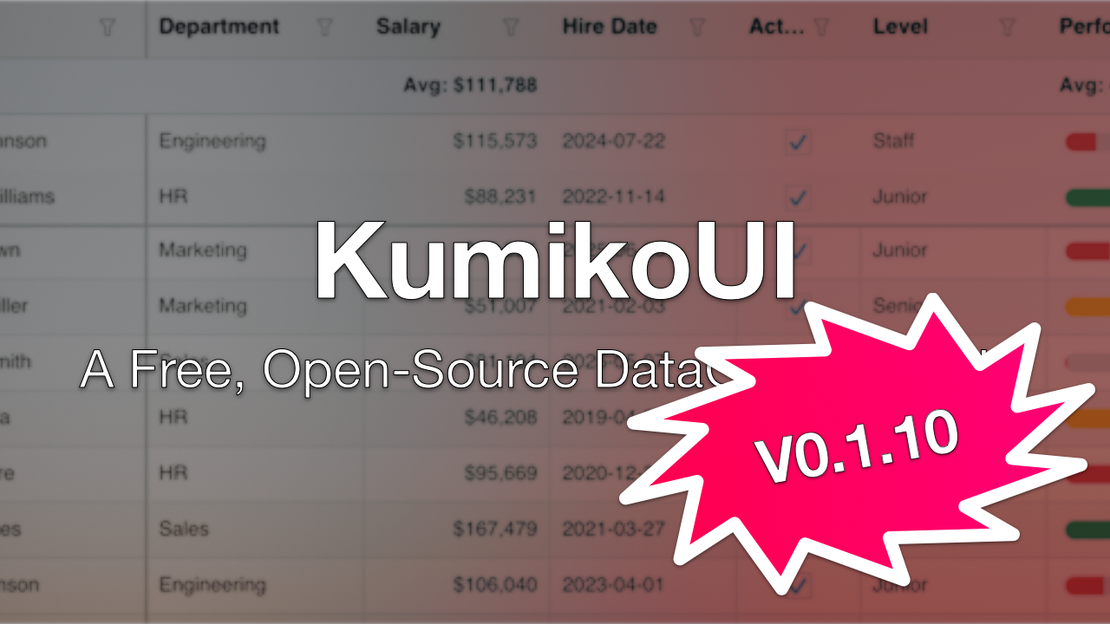 KumikoUI Updates - Action Buttons, Per-Column Edit Triggers, and Custom Fonts